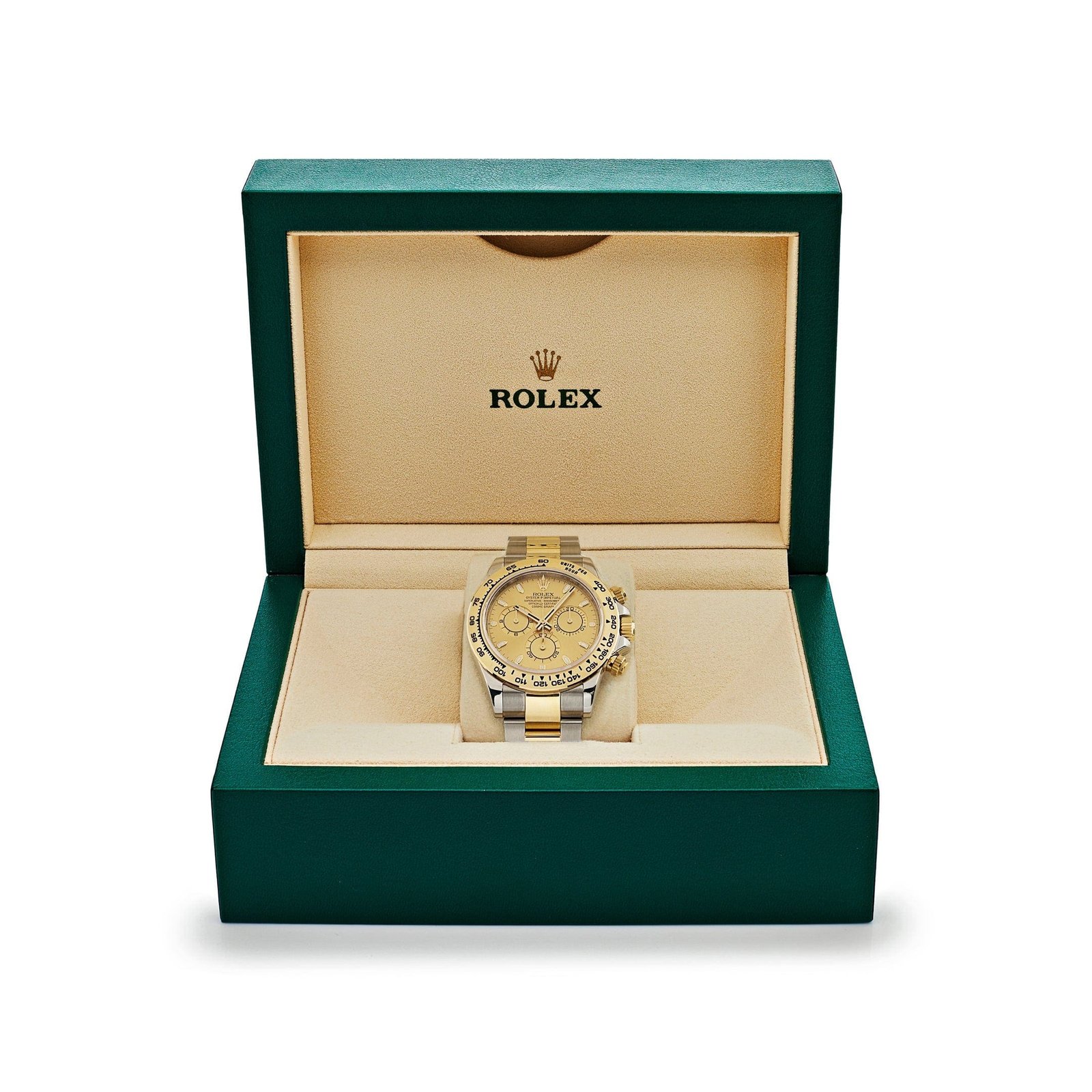 R01ex Daytona 116503 Two-Tone Yellow Gold Stainless Steel Champagne Dial
